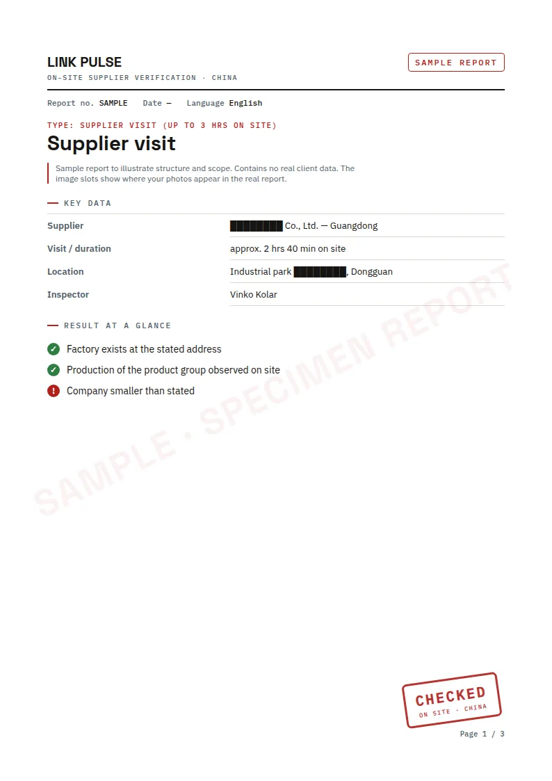 Report p. 1 — Cover & scope