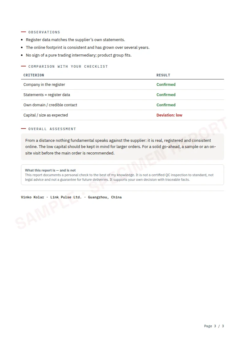 Report p. 3 — Assessment